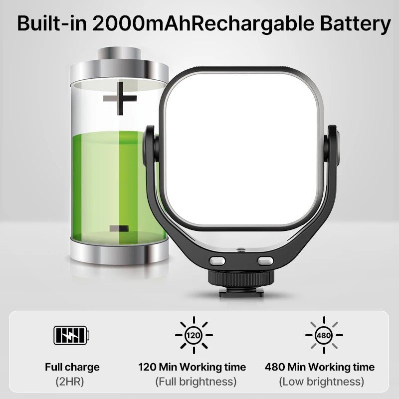 Vijim VL66 Adjustable LED Video Light with 360 Rotation - Portable Fill Light - Visión Creativa