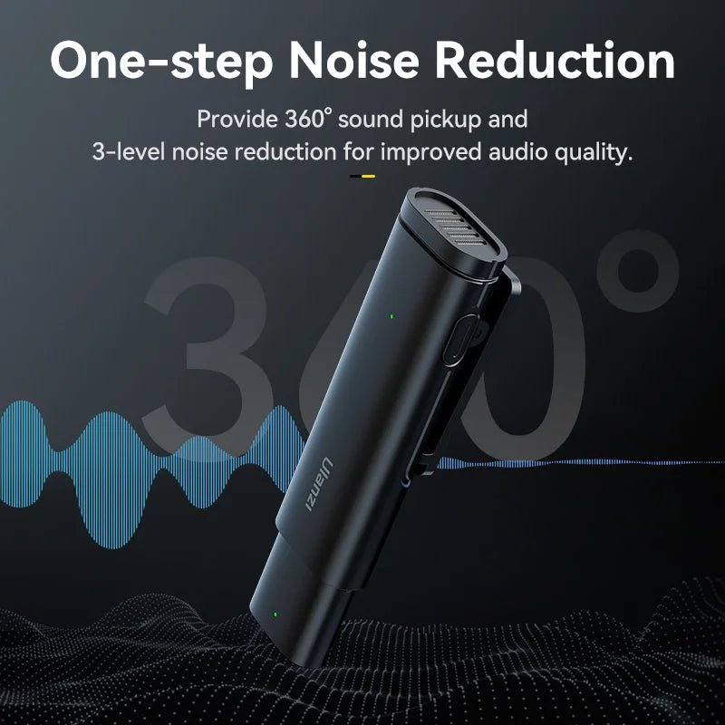 WM-10 Wireless Clip-On Microphone - Noise Reduction Mic for iPhone & Android - Visión Creativa