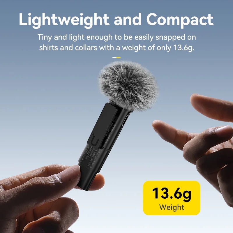 WM-10 Wireless Clip-On Microphone - Noise Reduction Mic for iPhone & Android - Visión Creativa