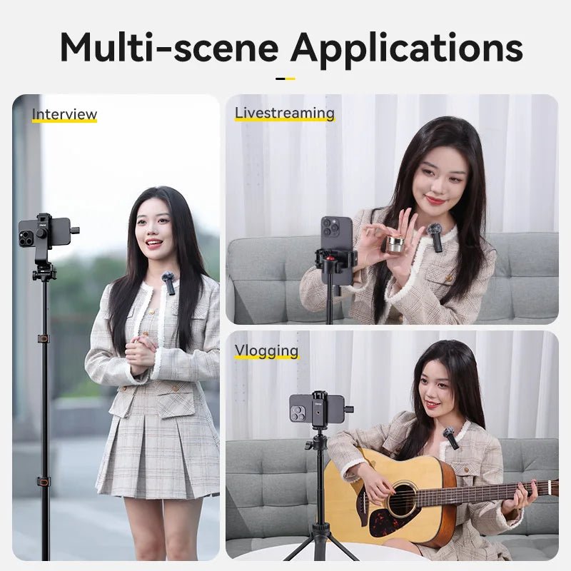 WM-10 Wireless Clip-On Microphone - Noise Reduction Mic for iPhone & Android - Visión Creativa
