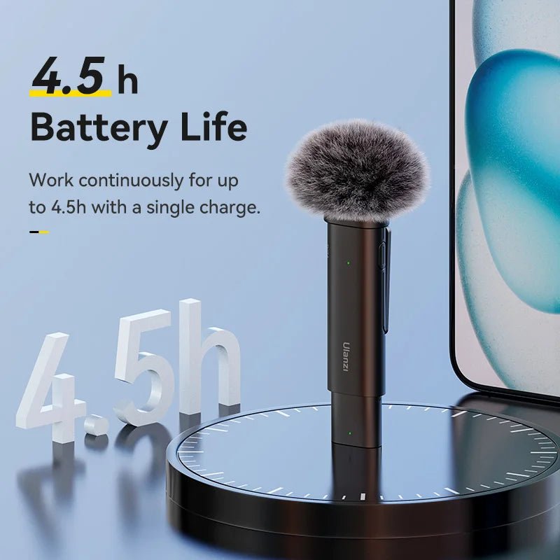 WM-10 Wireless Clip-On Microphone - Noise Reduction Mic for iPhone & Android - Visión Creativa